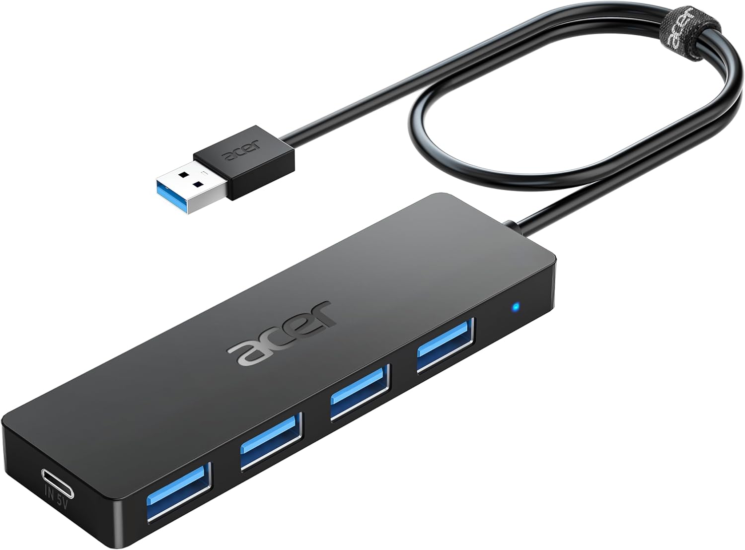 Acer USB Hub 4 Ports, Multiple USB 3.0 Hub, USB A Splitter for Laptop with USB C Power Port, USB Extender for A Port Laptop, Windows, Linux, Acer PC and More. 4 Ports USB 3.0 Hub: Acer USB Hub extends your device with 4 additional USB 3.0 ports, ideal for connecting USB peripherals such as flash drive, mouse, keyboard, printer. Note: The USB C power port is designed for a stable data transfer connection and does not charge the laptop. 5Gbps Data Transfer: The USB Adapter is designed with 4 USB 3.0 data ports, you can transfer movies, photos, and files in seconds at speed up to 5Gbps. When connecting devices that require power, you can charge through the 5V USB C power port to ensure stable and fast data transmission. Excellent Technical Design: Build-in advanced GL3510 chip with good thermal design, keeping your devices and data safe. Plug and play, no driver needed, supporting 4 ports to work simultaneously and can improve your work efficiency. Portable Design & Wide Compatibility: The USB extension for pc is slim and lightweight with a 2ft cable, making it easy to carry anywhere. This USB connector with Windows, Linux, Thinkpad, Acer Swift/Aspire/Spin and other Acer models, Laptop, PC, Desktop. What You Get: You can get this USB Hub with broad compatibility for a wide range of USB A Port devices, as well as our friendly 24-hour service and a 12-month guarantee. Wide Compatibility: Crafted with a high-quality housing for enhanced durability and heat dissipation, this USB-A expansion is for Acer, XPS, PS4, Xbos, Laptops, and Works on Windows, ChromeOS, Linux.
